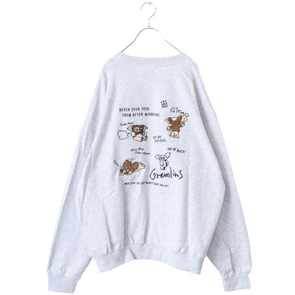 GREMLINS Gizmo Doodle Embroidered Sweatshirt, Light Gray