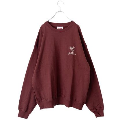 GREMLINS Gremlins Gizmo Doodle Embroidered Sweatshirt Wine Red