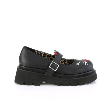 Demonia Cat Face Platform Strap Shoes RENEGADE-56 BLACK