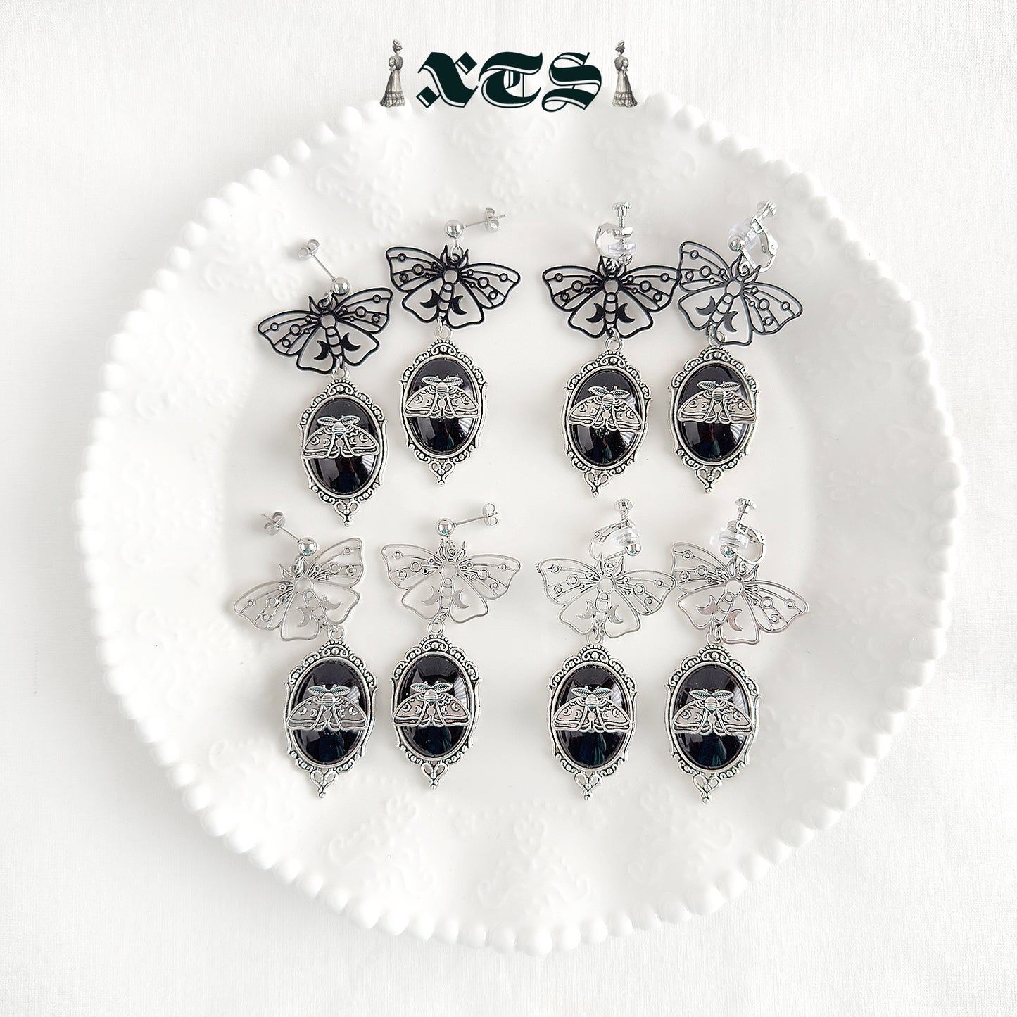 XTS Gothic Butterfly Earrings TS0311 SILVER