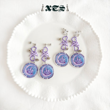 XTS Crystal and Moon Earrings TS0315