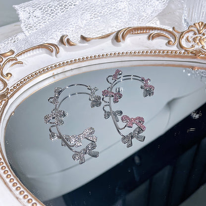 Purple Cream プチリボンイヤーカフ P916