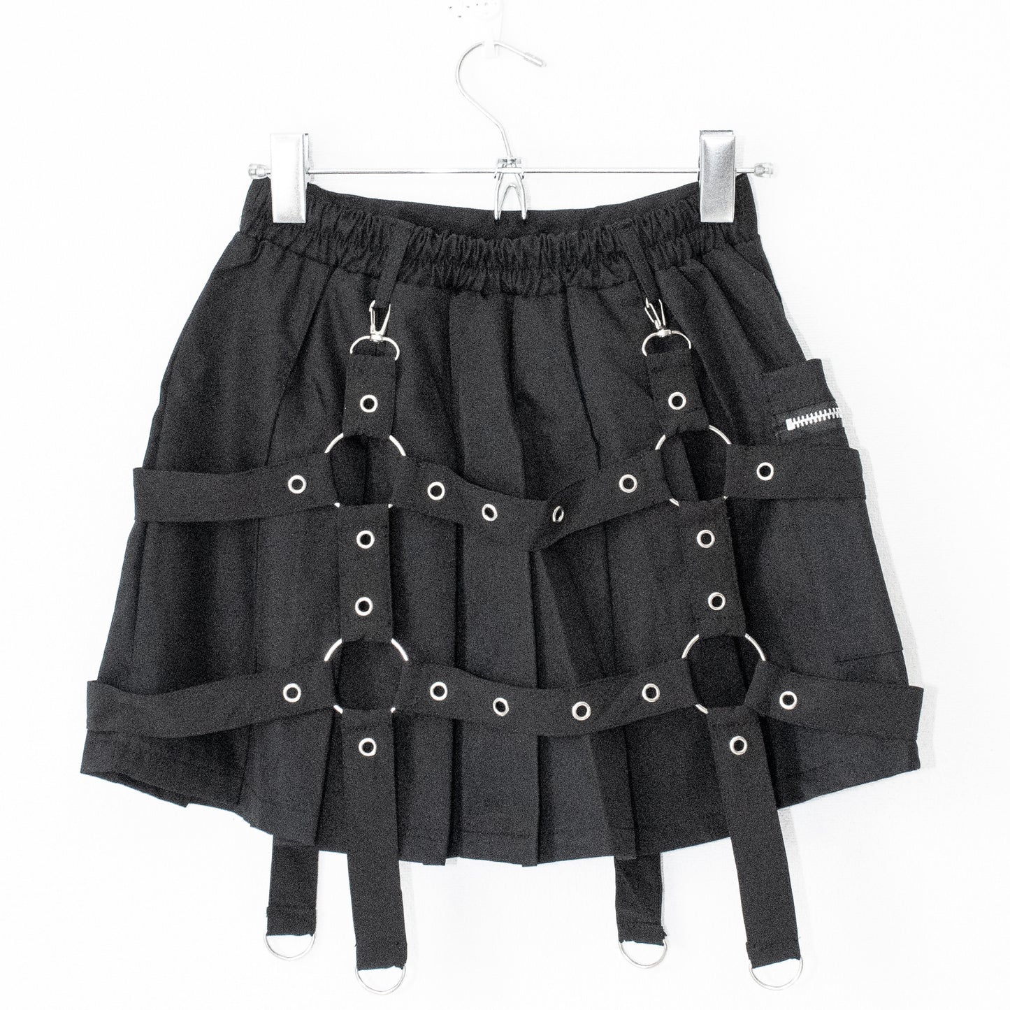 ACDC RAG Drip Heart Harness Mini Skirt BLACK