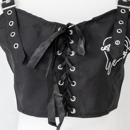 ACDC RAG ドリップハート 編み上げビスチェ BLACK