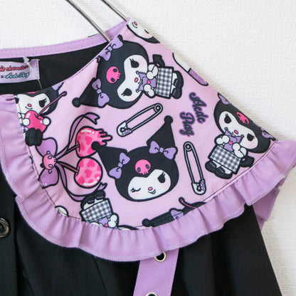 ACDC RAG x サンリオ クロミ 総柄 ハーネス付き 長袖ブラウス BLACK