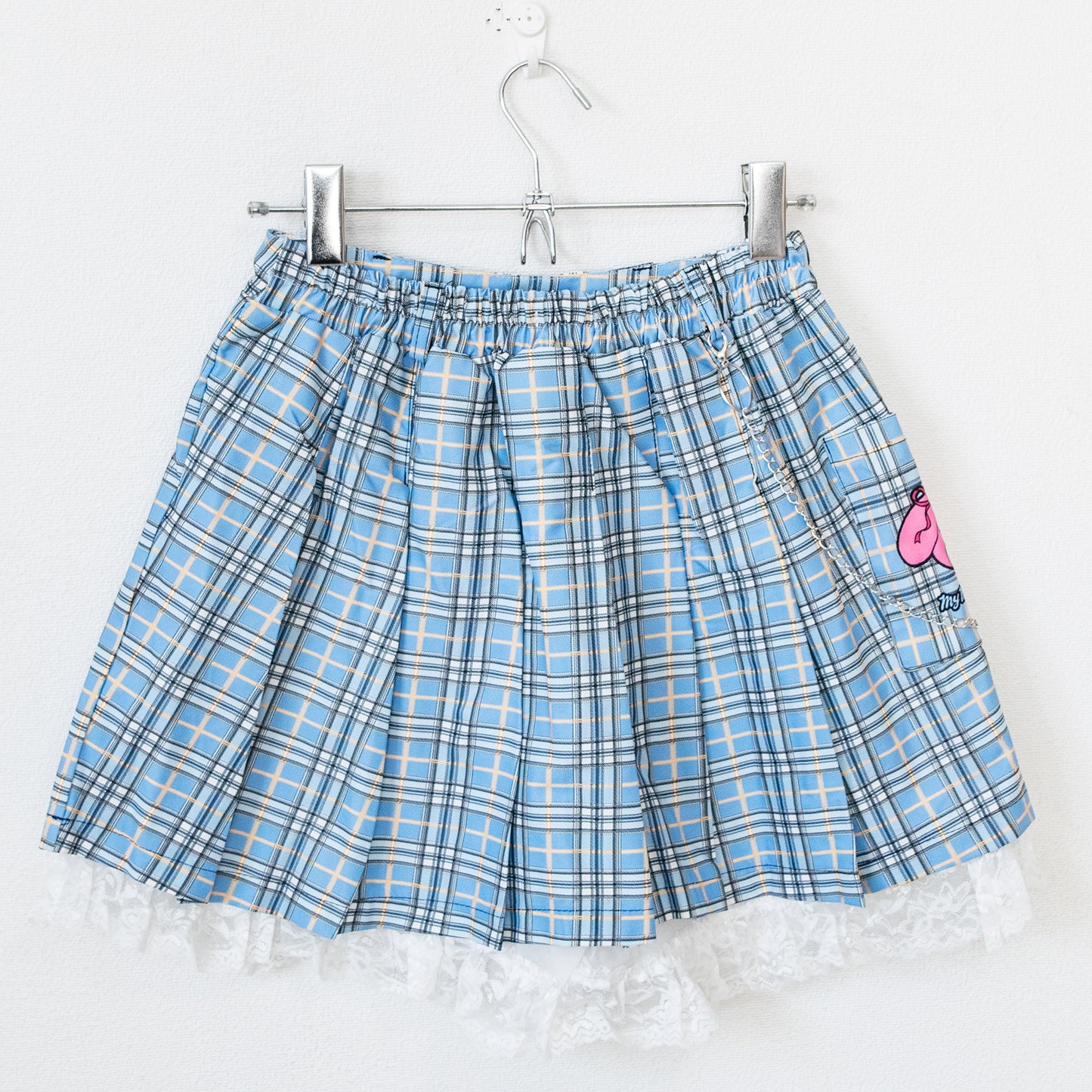 ACDC RAG x Sanrio My Melody Pleated Mini Skirt with Chain BLUE