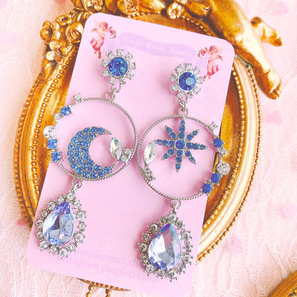 Purple Cream ブルームーンアシンメトリーピアス P667