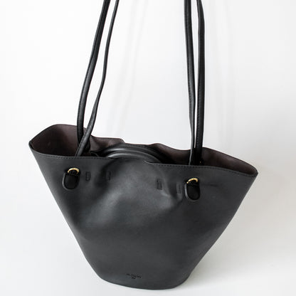 シンプル 巾着付 2WAY トートバッグ [バルゴ] BLACK