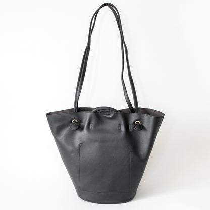 シンプル 巾着付 2WAY トートバッグ [バルゴ] BLACK