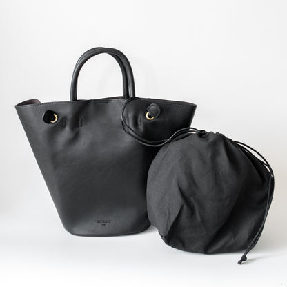 シンプル 巾着付 2WAY トートバッグ [バルゴ] BLACK