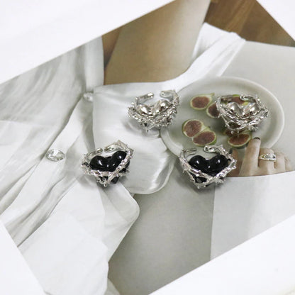 有刺鉄線 ハート リング BLACK MP_S