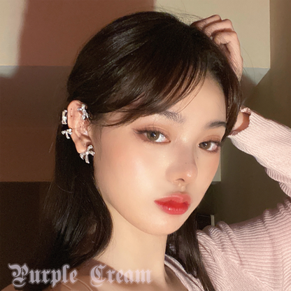 Purple Cream プチリボンイヤーカフ P916