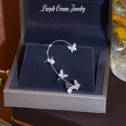 Purple Cream バタフライパールイヤーカフ SILVER P1049