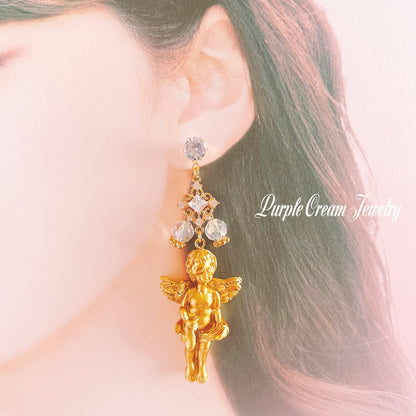 Purple Cream ヴィクトリアンエンジェル ピアス P1215