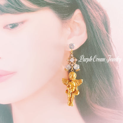 Purple Cream ヴィクトリアンエンジェル ピアス P1215