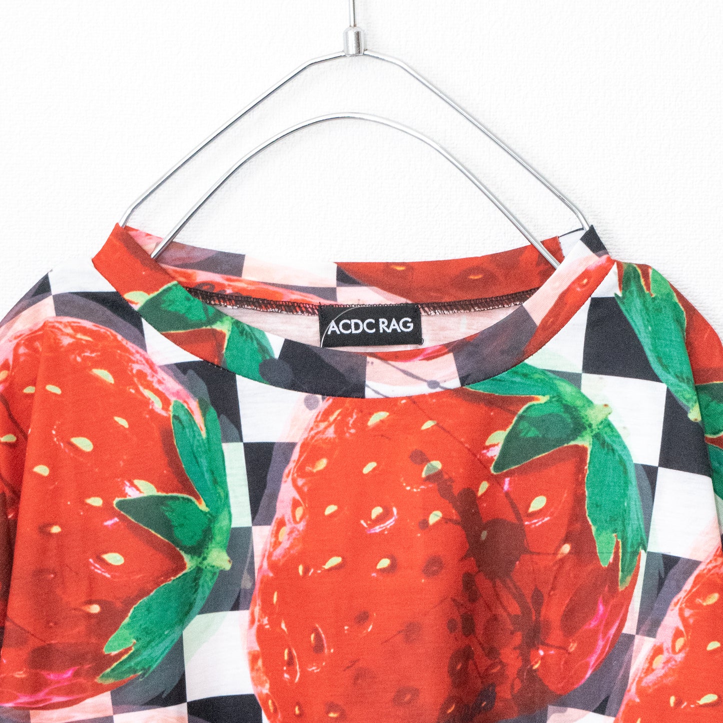 ACDC RAG Checkered Fruit Huge T-Shirt Red Strawberry