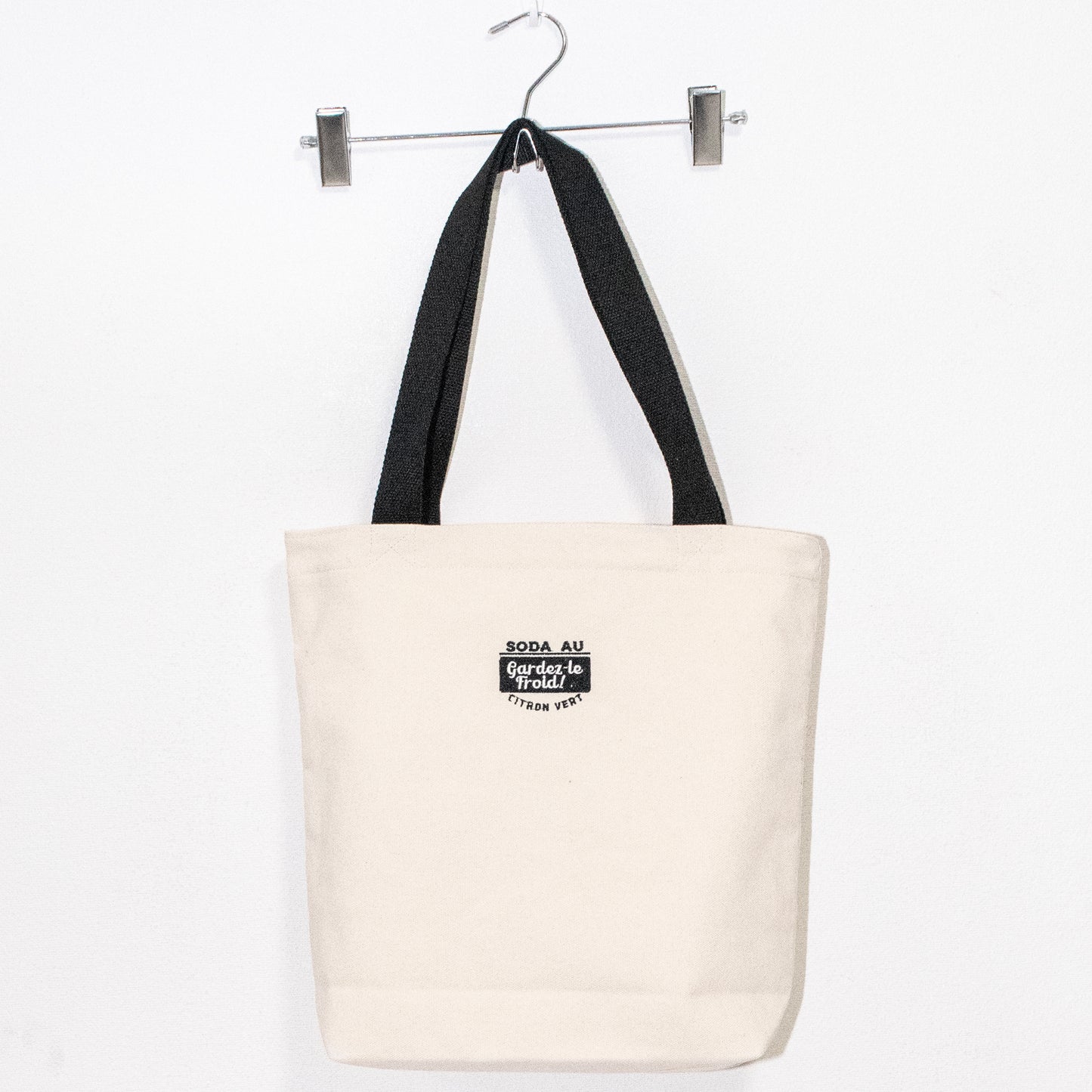 Cocktail Embroidered Tote Bag WHITE