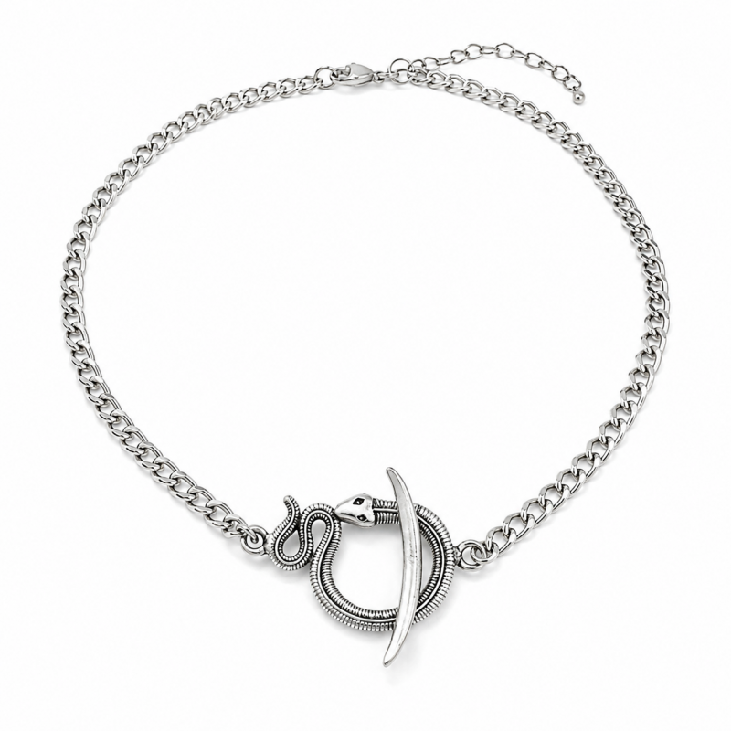 Snake Round Necklace SILVER シルバー