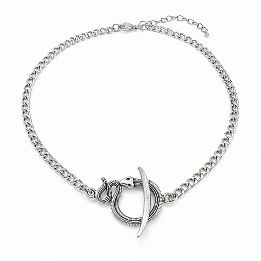 Snake Round Necklace SILVER シルバー