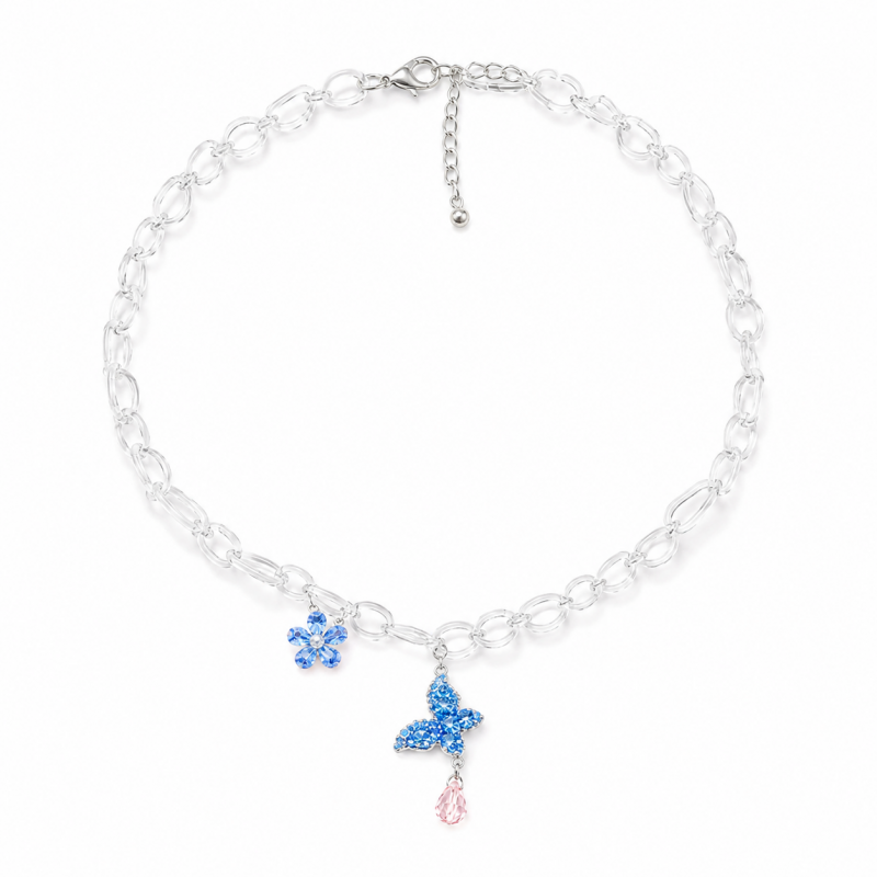 Bijou Butterfly Necklace BLUE