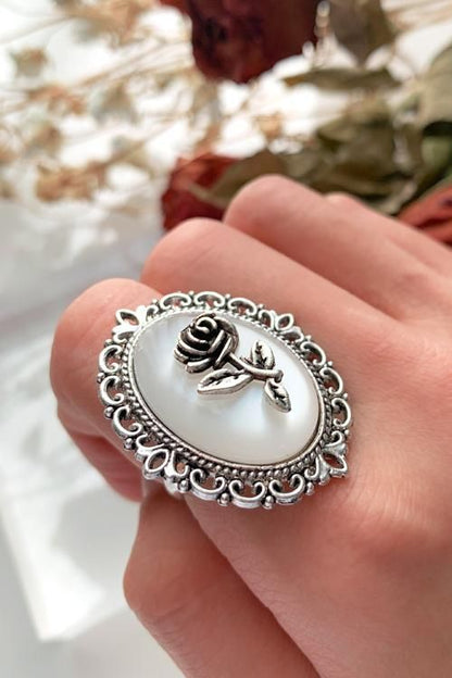 Big Rose Ring WHITE