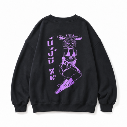 TRACY x NOIKISU ガーターガール Sweatshirt BLACK