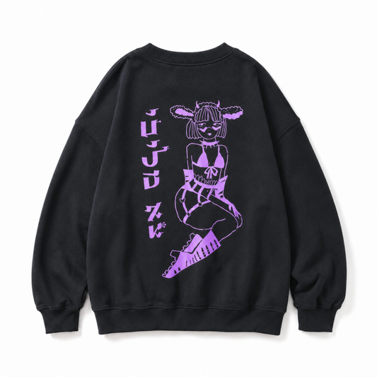 TRACY x NOIKISU ガーターガール Sweatshirt BLACK