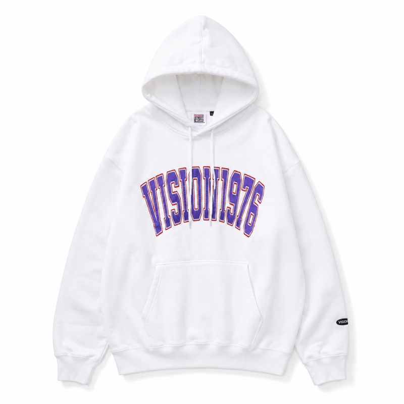 VISION STREET WEAR サテンワッペンパーカー WHITE