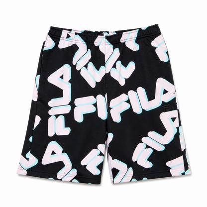 FILA Total Pattern Crew スウェットショートパンツ FM5645 BLACK
