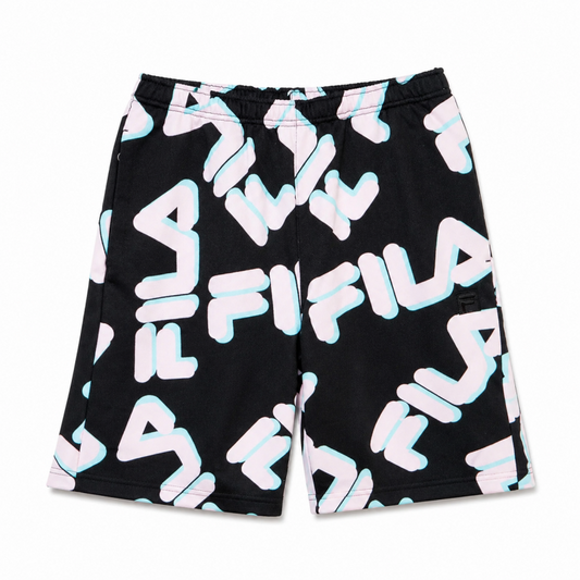 FILA Total Pattern Crew スウェットショートパンツ FM5645 BLACK
