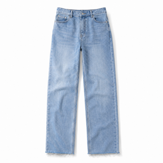 デニムストレートパンツ Bleach Blue