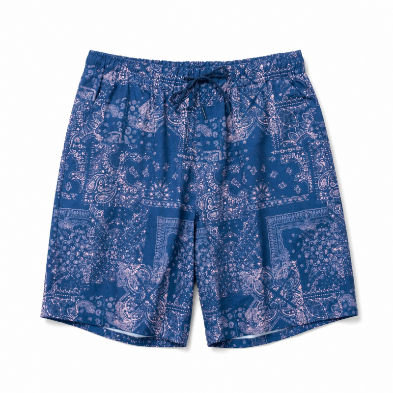 総柄ショートパンツ Bandana Blue