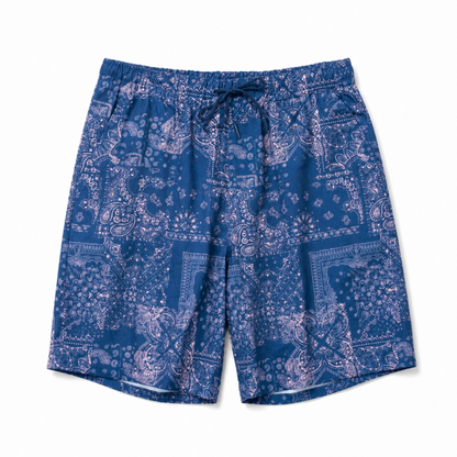 総柄ショートパンツ Bandana Blue