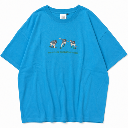VISION STREET WEAR オーリープリント オーバーサイズ Tシャツ BLUE