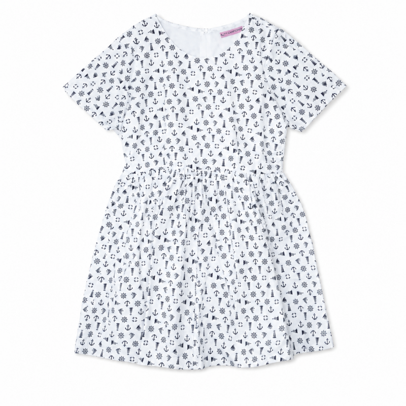 Glitters For Dinner Anchor Baby Doll ワンピース マリン柄ワンピース WHITE