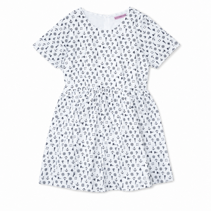 Glitters For Dinner Anchor Baby Doll ワンピース マリン柄ワンピース WHITE