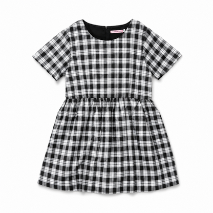 Glitters For Dinner Black & Grey Tartan Baby Doll ワンピース タータンチェック ワンピース BLACK