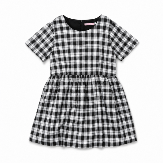 Glitters For Dinner Black & Grey Tartan Baby Doll ワンピース タータンチェック ワンピース BLACK