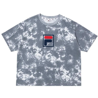 FILA ボックスロゴプリント タイダイ 半袖Tシャツ GRAY グレー