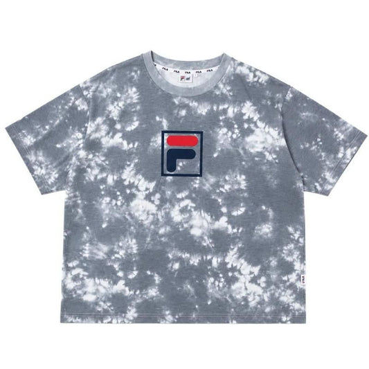 FILA ボックスロゴプリント タイダイ 半袖Tシャツ GRAY グレー