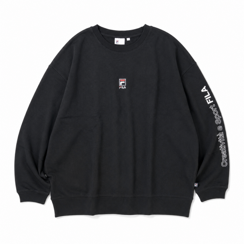 FILA HERITAGE ロゴスリーブ ロンT BLACK FM9807