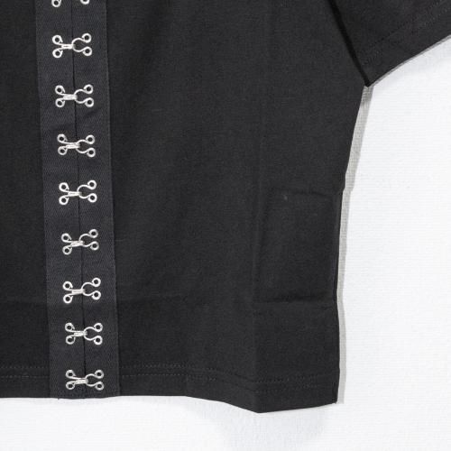 フロントホック 半袖Tシャツ BLACK