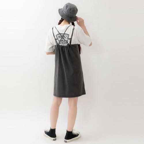 デニムキャミワンピース WストラップBLACK