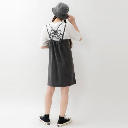 デニムキャミワンピース WストラップBLACK