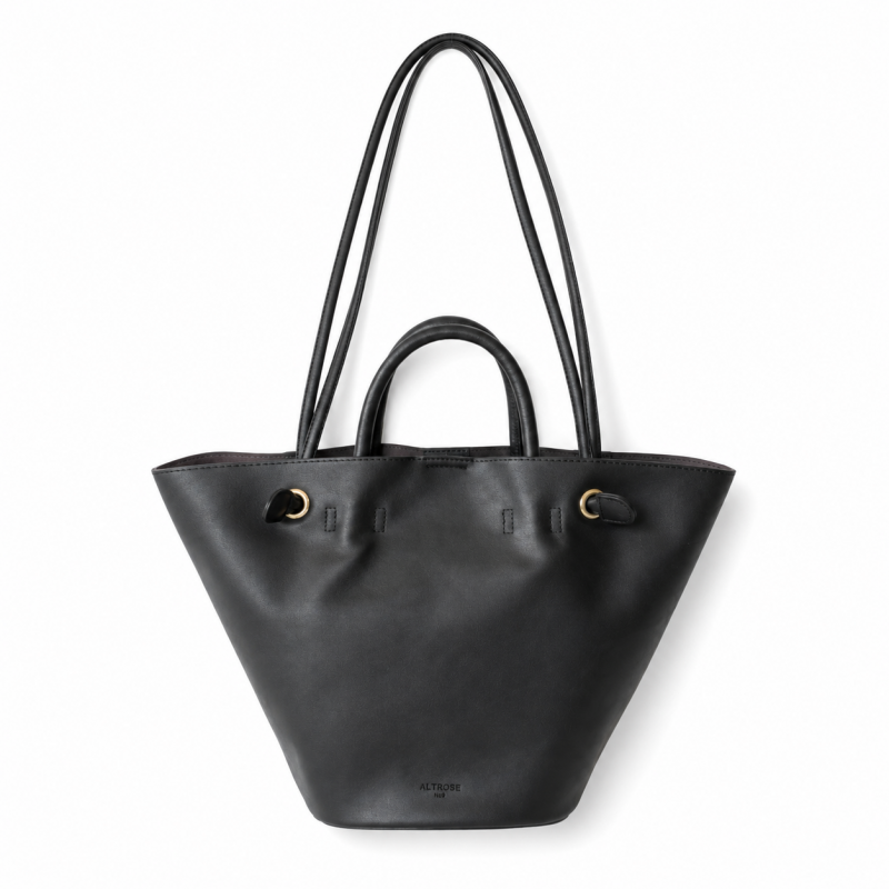 シンプル 巾着付 2WAY トートバッグ [バルゴ] BLACK