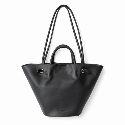 シンプル 巾着付 2WAY トートバッグ [バルゴ] BLACK
