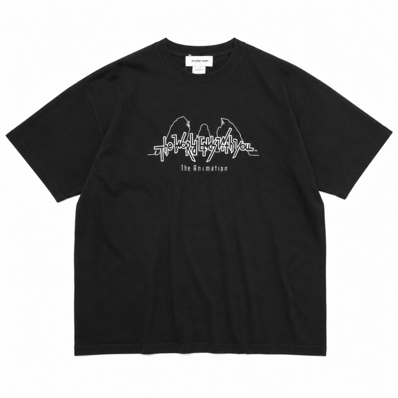 すばらしきこのせかい The Animation コラボレーション Main Logo 半袖Tシャツ BLACK AMSB001