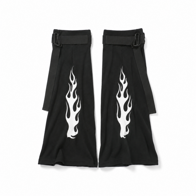 ベルト付き ファイヤー レッグカバー BLACK