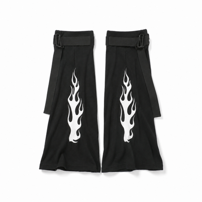 ベルト付き ファイヤー レッグカバー BLACK