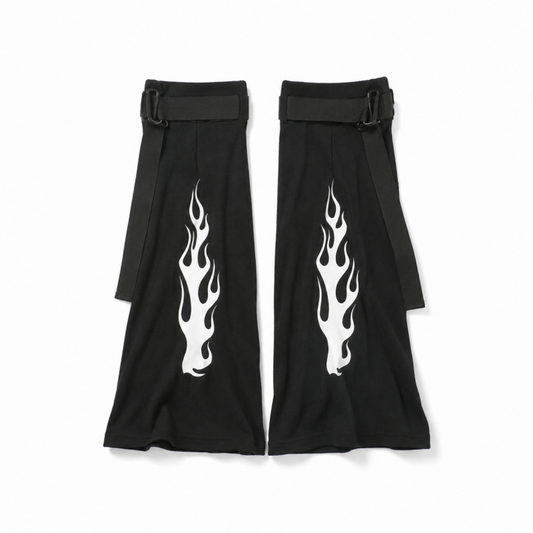 ベルト付き ファイヤー レッグカバー BLACK